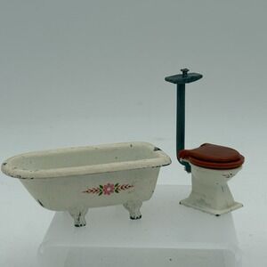 Mattel The Littles Dollhouse Bathroom‎ Set two Pieces Die-Cast 1980. Hong Kong